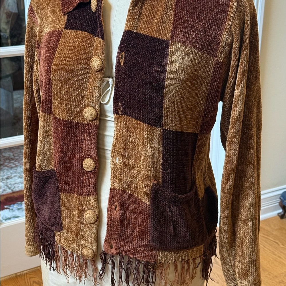 Victoria Harbour Plaid Fringe Women's Jacket/sweater